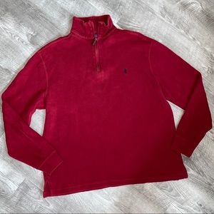 Polo Ralph Lauren Red Zip Up Sweater Knit Zip